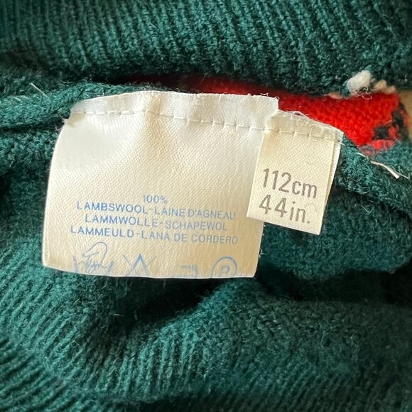 The Scotch House 100% Lambswool Argyle Wool Sweater - Men's Size 44 - Green Red - Picture 6 of 12